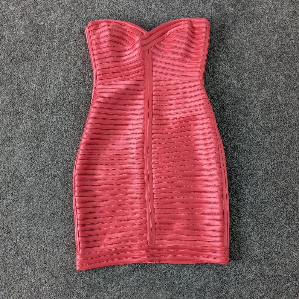 BCBGMaxAzria Women's Leslie Dress Coral Reef Size 4 Satin